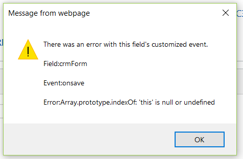 Message from webpage